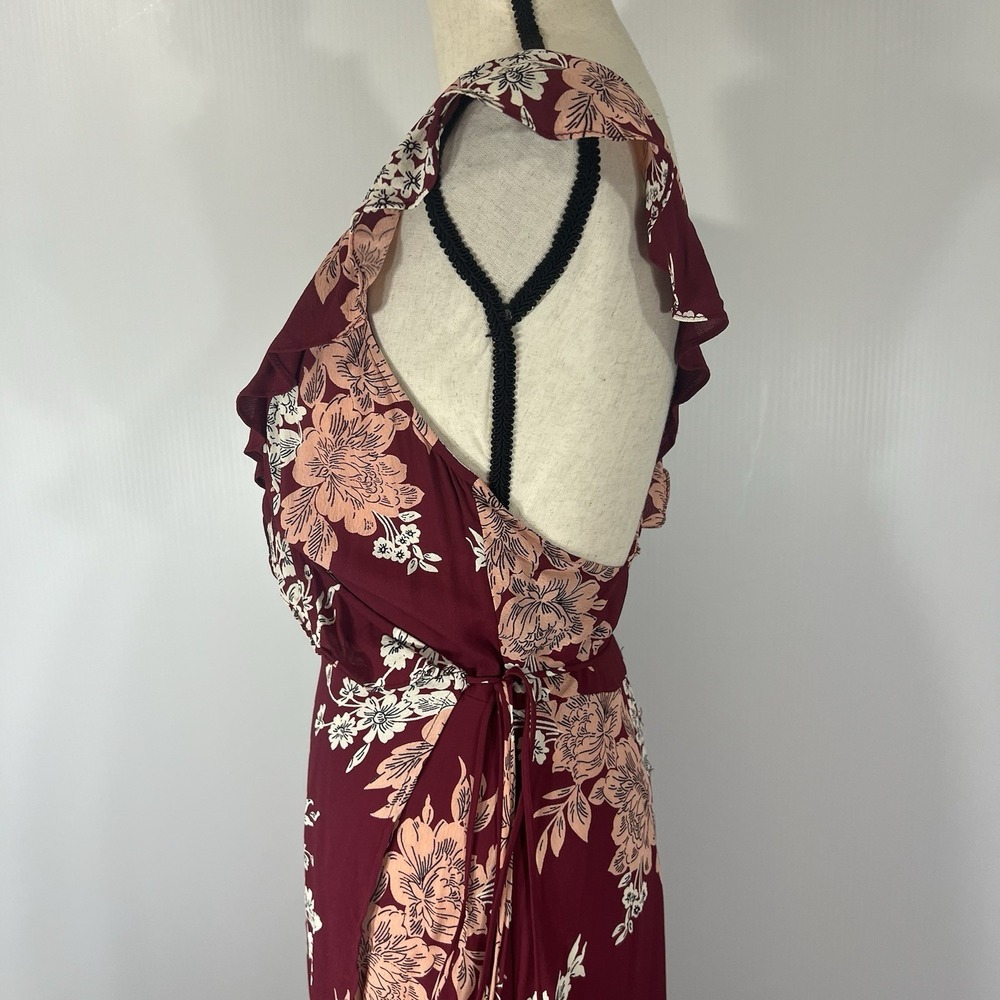Privacy Please Revolve Fillmore Floral Maxi Dress Size Small Red High Low Ruffle - Picture 5 of 8